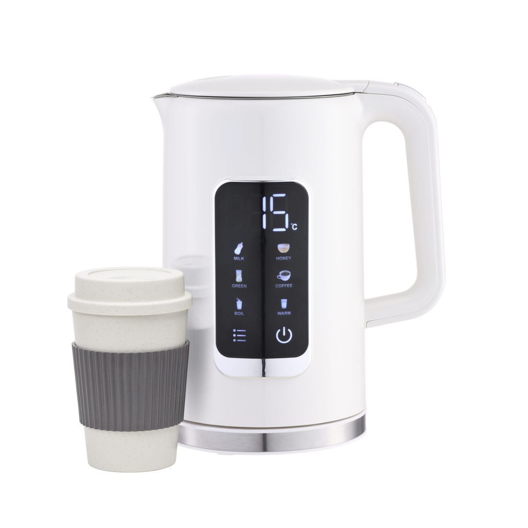 Platinet Kettle LCD Display 1,7L 5 Temperature SettingsS + 450ml Travel mug White