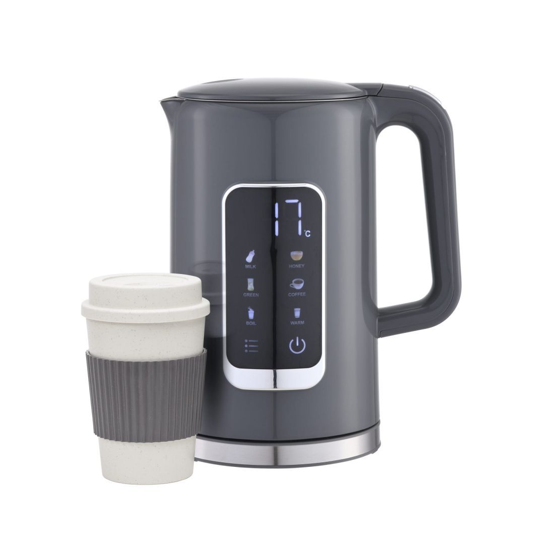 Platinet Kettle LCD Display 1,7L 5 Temperature SettingsS + 450ml Travel mug Grey