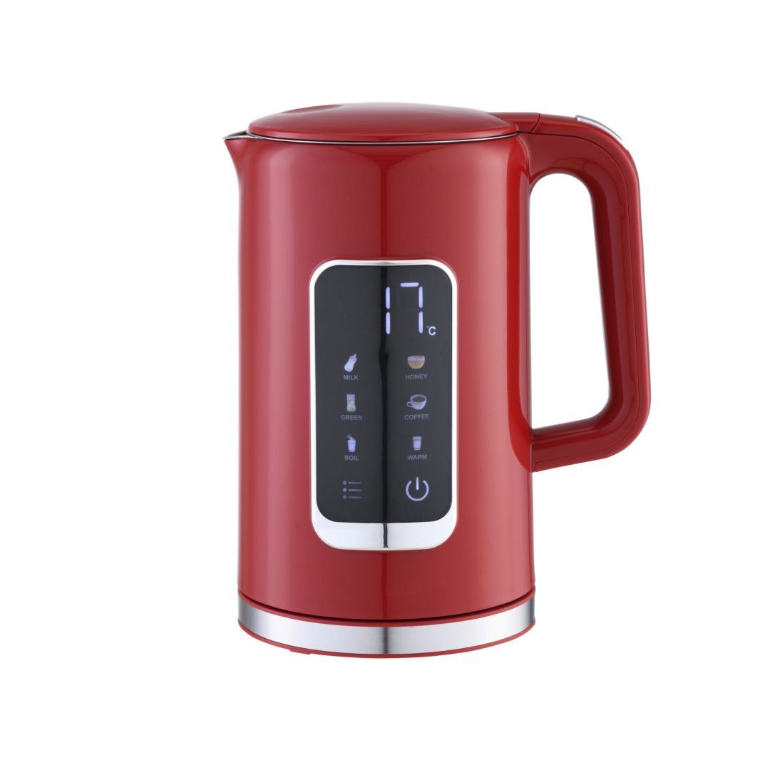 Platinet Kettle LCD Display 1,7L 5 Temperature SettingsS + 450ml Travel mug Burgundy Red