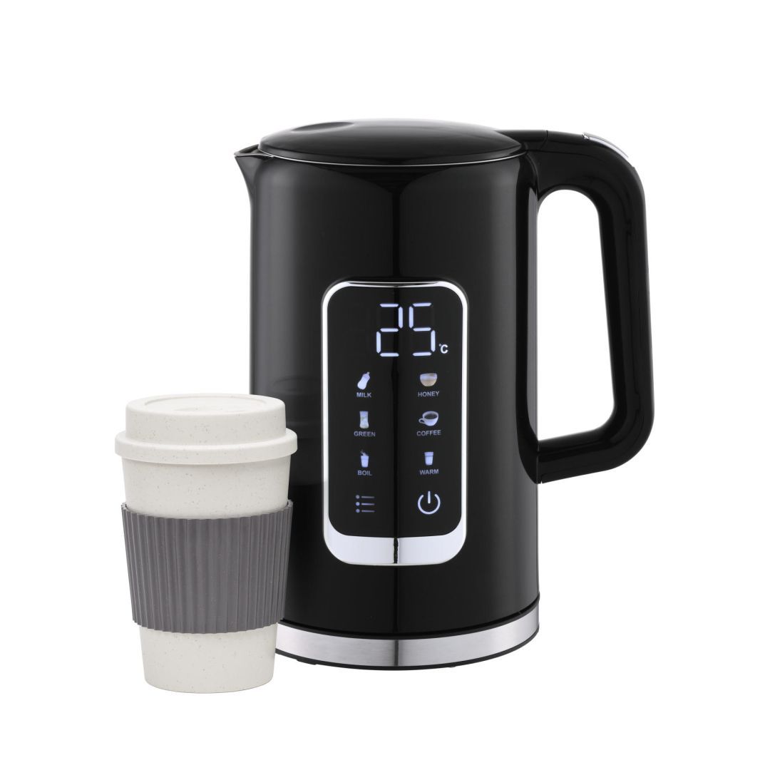 Platinet Kettle LCD Display 1,7L 5 Temperature SettingsS + 450ml Travel mug Black