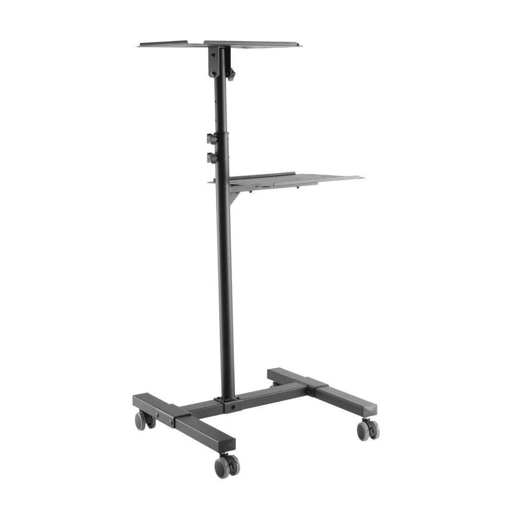 TECHLY Universal Adjustable Trolley for Notebook Projector with Shelf Black