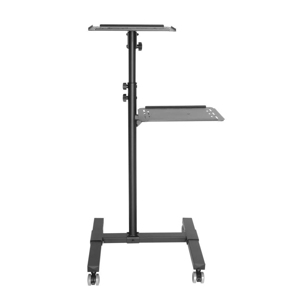 TECHLY Universal Adjustable Trolley for Notebook Projector with Shelf Black