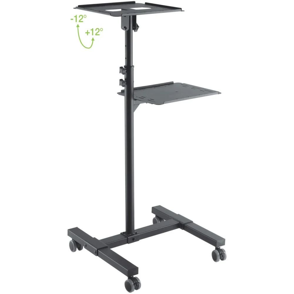 TECHLY Universal Adjustable Trolley for Notebook Projector with Shelf Black