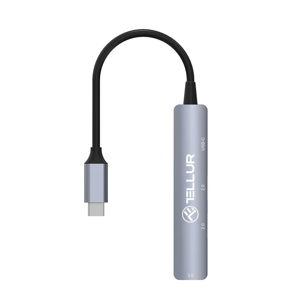 Tellur 4-portos USB3.0 HUB Aluminium Silver