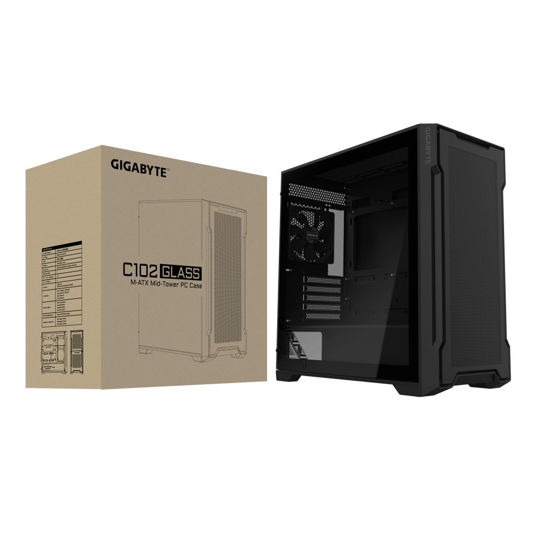 Gigabyte C102 Glass Tempered Glass Black