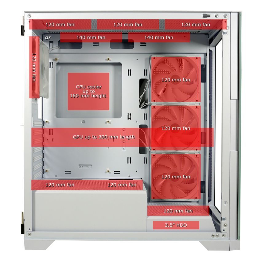 LC Power 806W Crosswind X Gaming Case ARGB Tempered Glass White