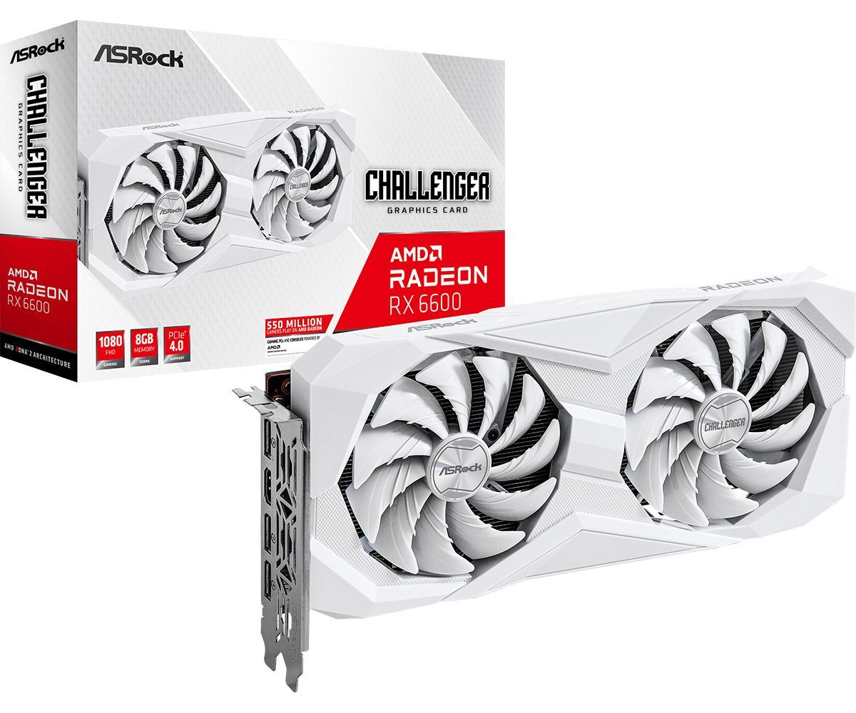 ASRock Radeon RX6600 8GB Challenger White