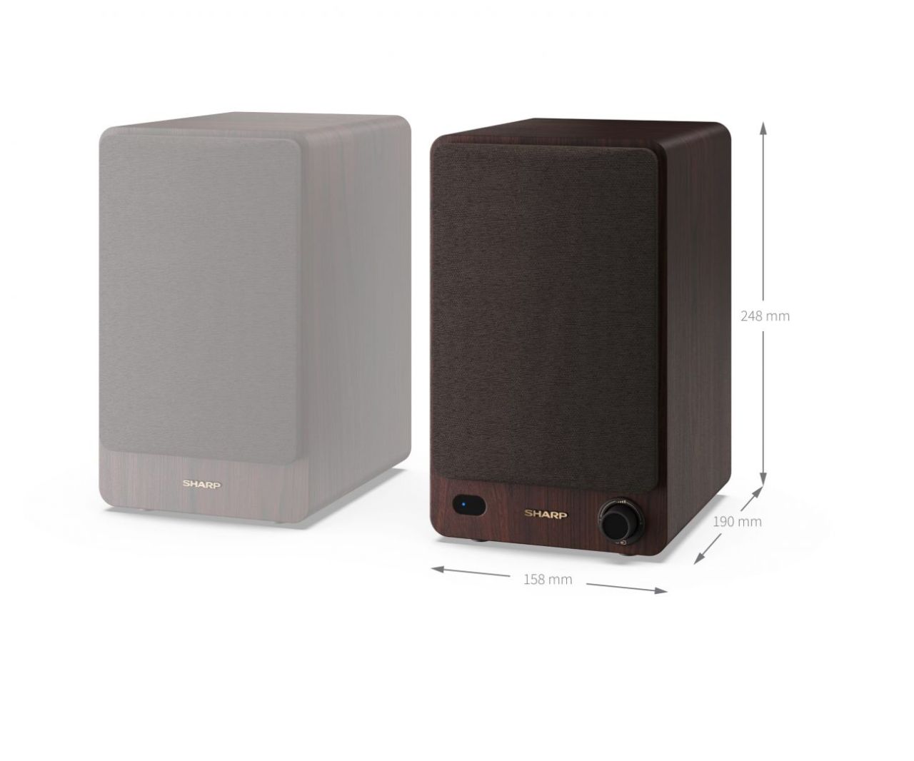 Sharp CP-SS30BR Bookshelf Speaker Brown