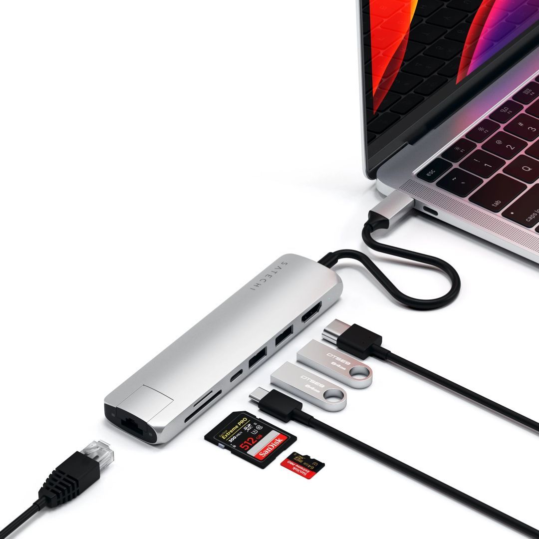 Satechi 6-in-1 USB-C Slim Multiport Adapter Silver