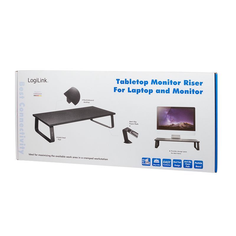 Logilink Tabletop monitor riser 600mm long Black