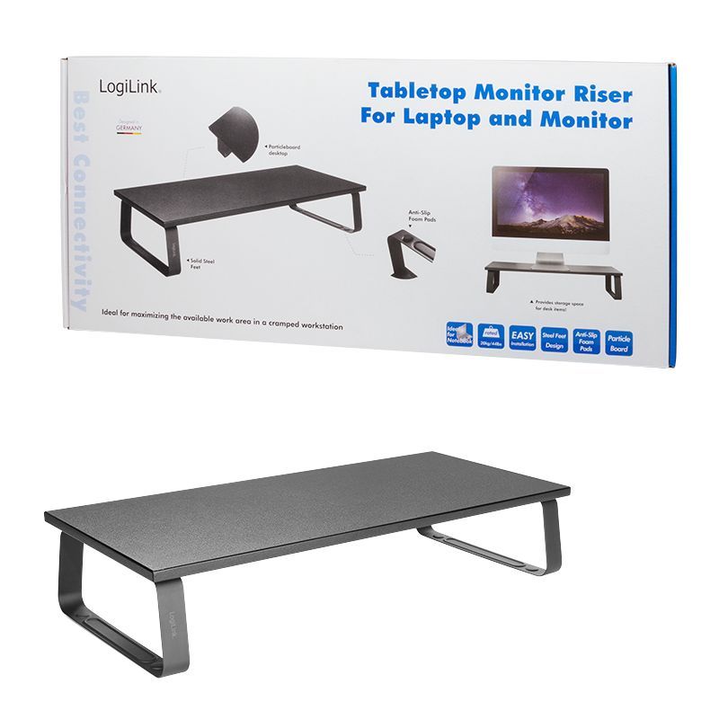 Logilink Tabletop monitor riser 600mm long Black