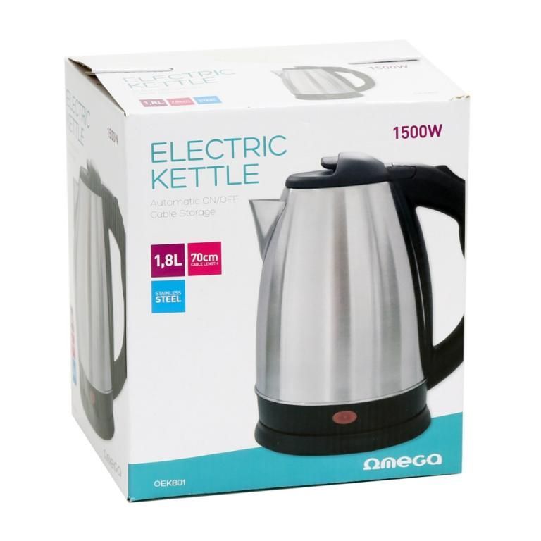 Platinet Omega Electric Kettle 1500W Stainsteel Steel Brushed Finish