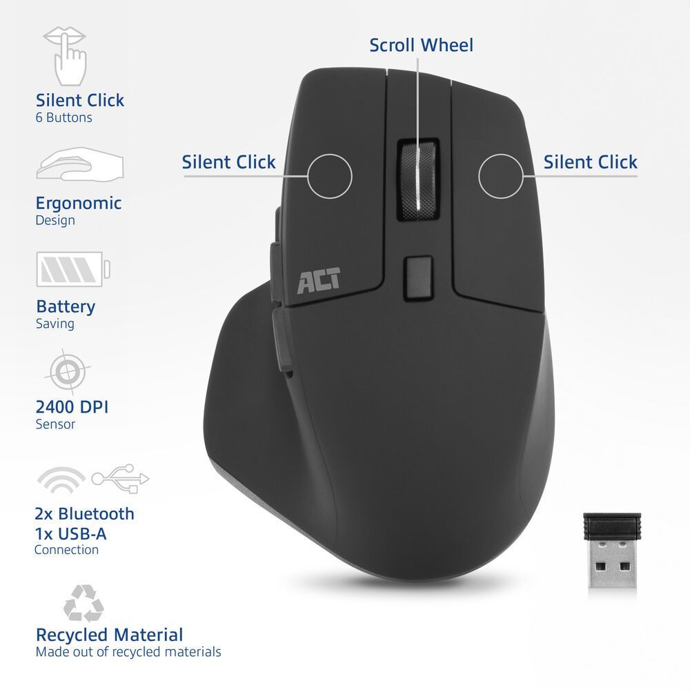 ACT AC5146 Wireless Bluetooth Mouse Black