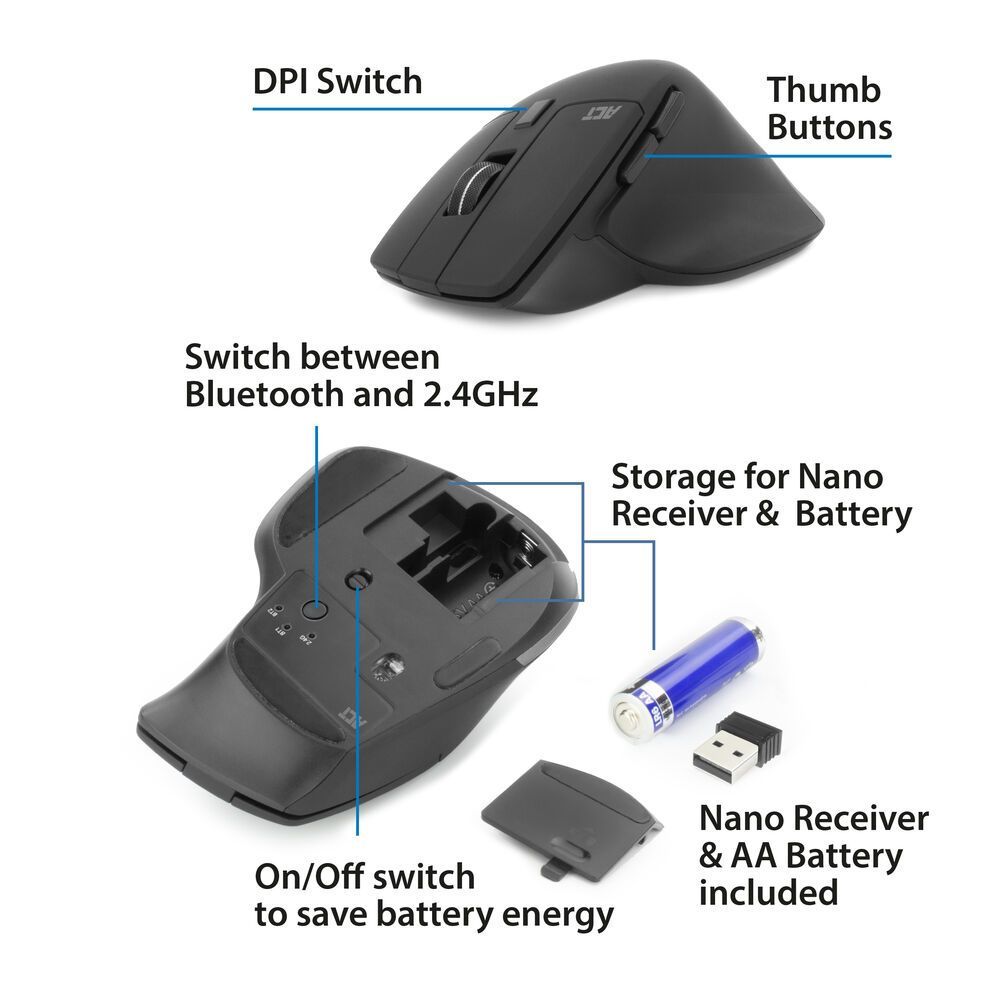 ACT AC5146 Wireless Bluetooth Mouse Black