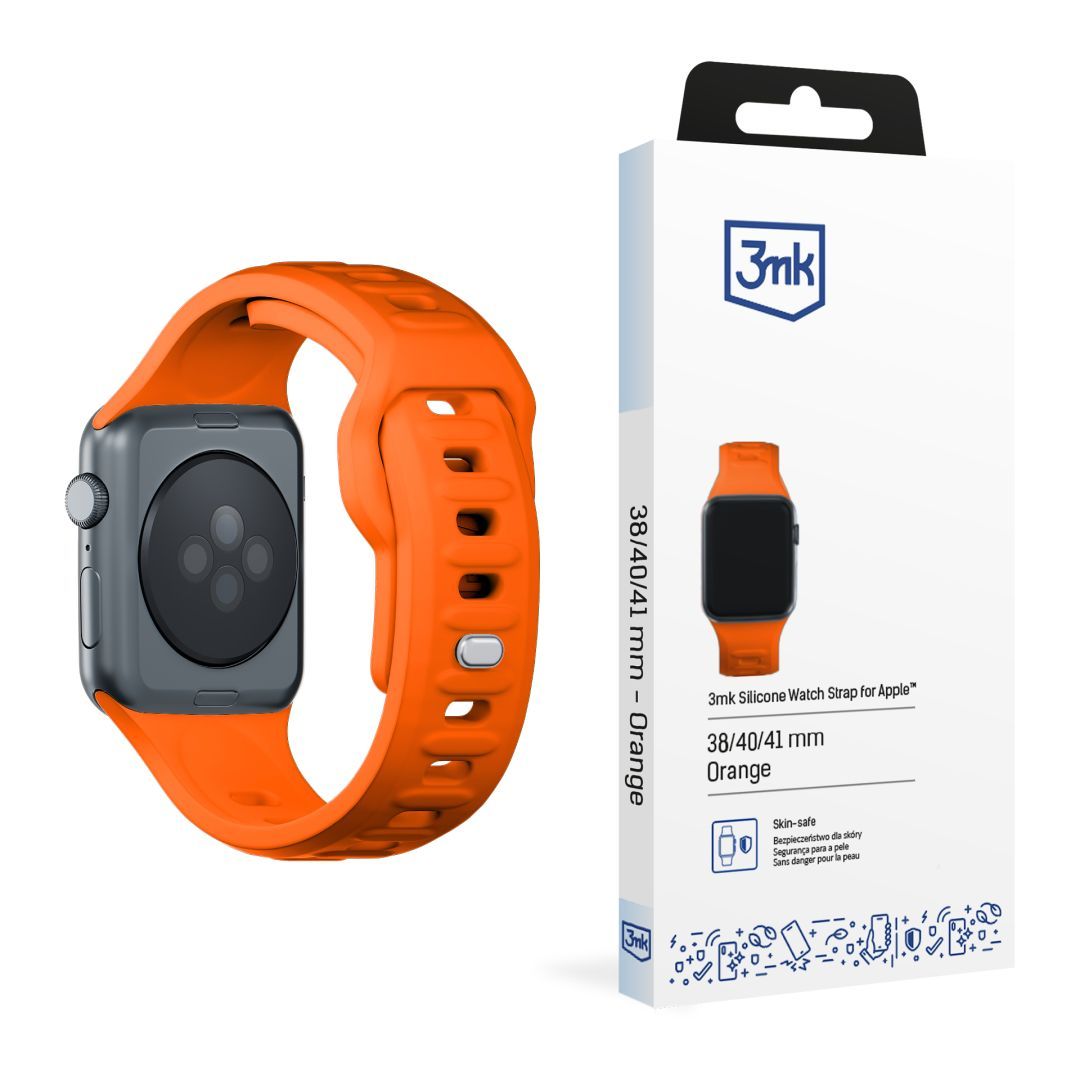 3mk Silicone Watch Szíj for Apple 38/40/41/42 mm Orange (small)