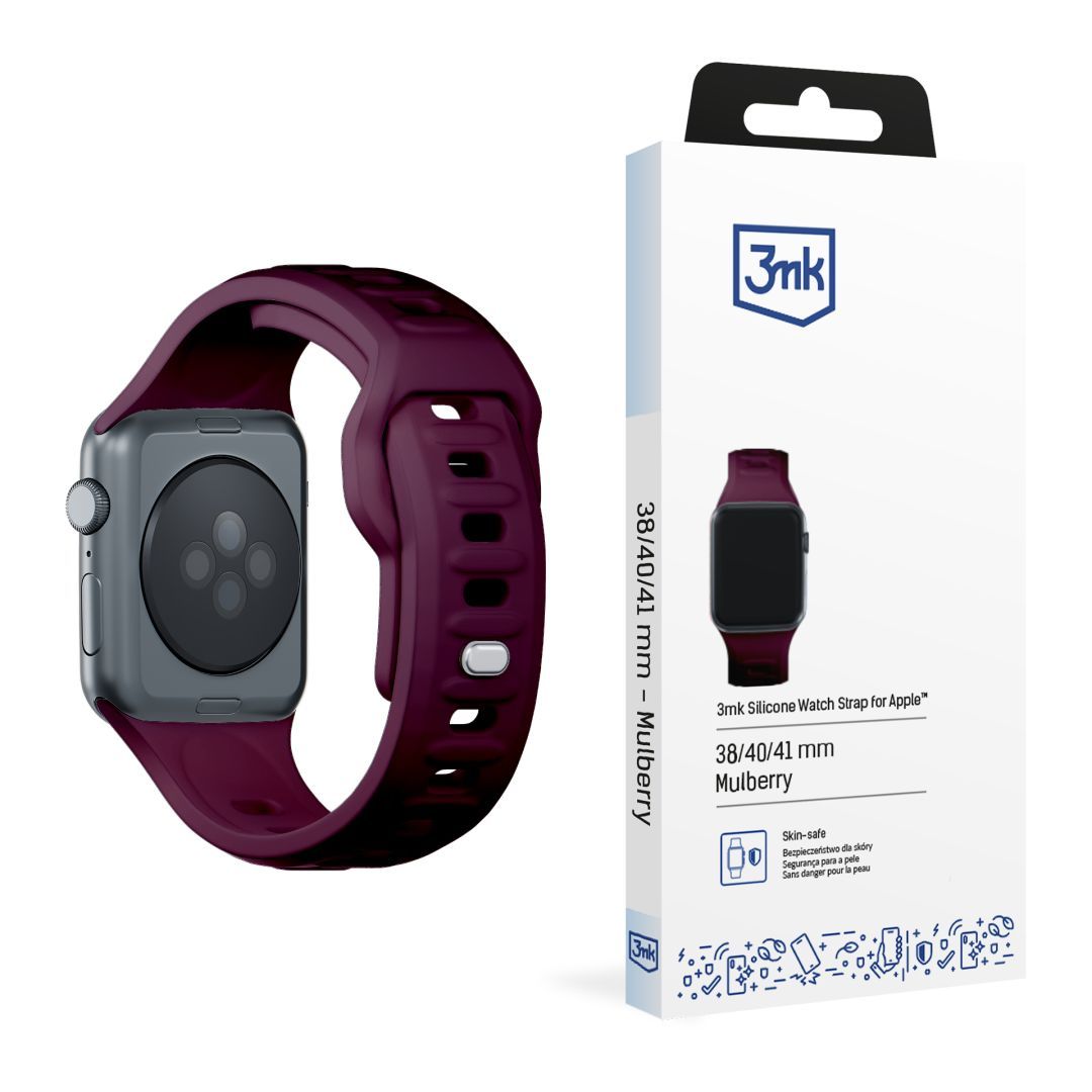 3mk Silicone Watch Szíj for Apple 38/40/41/42 mm Mulberry (small)