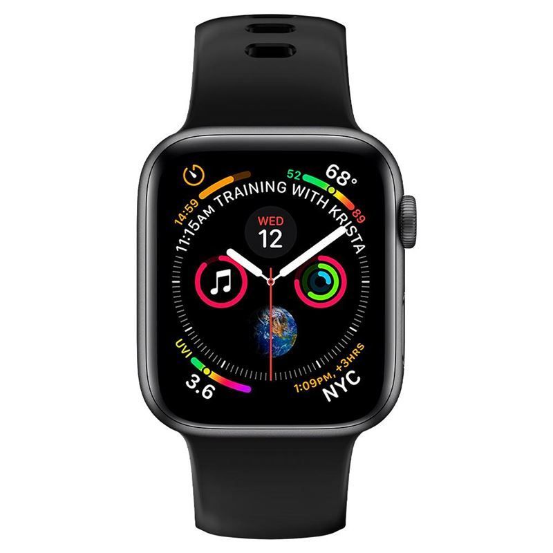 Spigen Silicone Fit, black - Apple Watch Ultra 49mm/8/7 45mm/SE 2022/6/SE/5/4 44mm/3/2/1 42mm