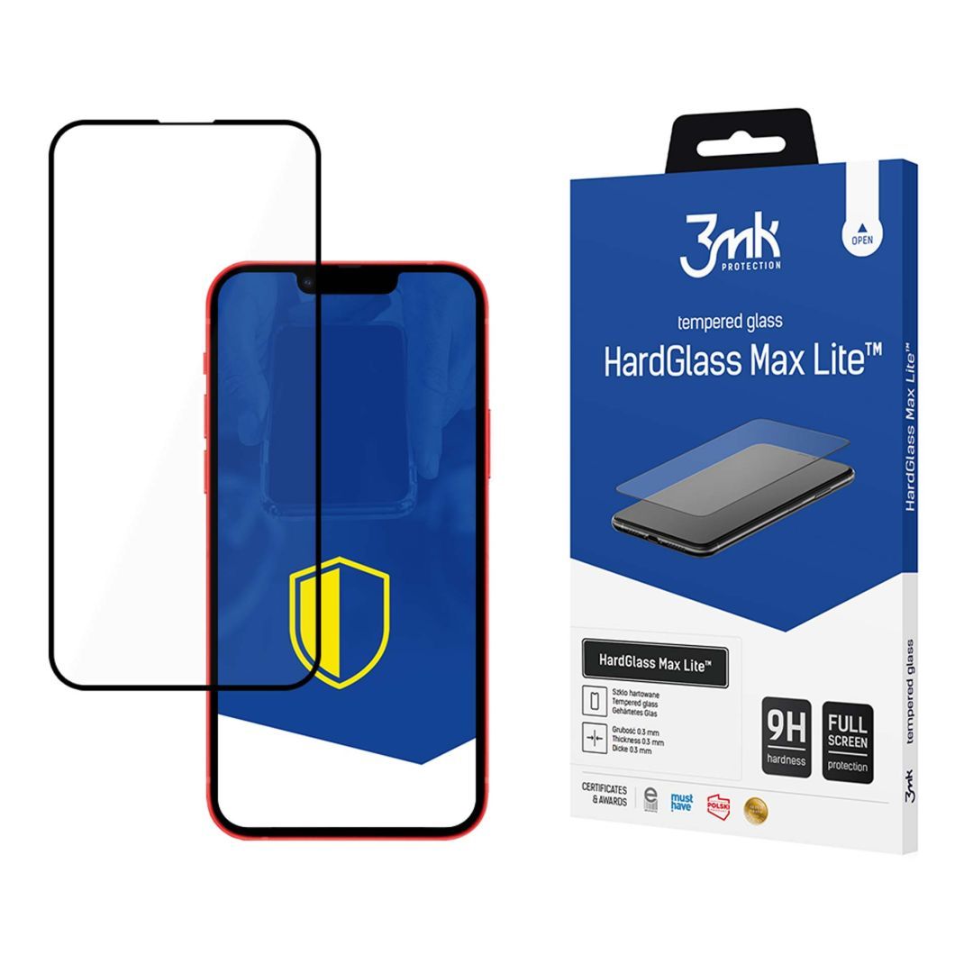 3mk HardGlass Max Lite edzett üvegfólia 9H Fekete Apple iPhone 13/13 Pro