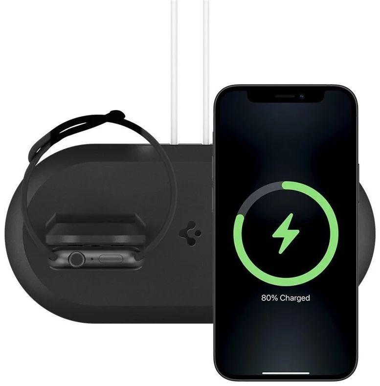 Spigen Magsafe Charger Apple watch stand 2 in 1 Mag Fit Duo Black