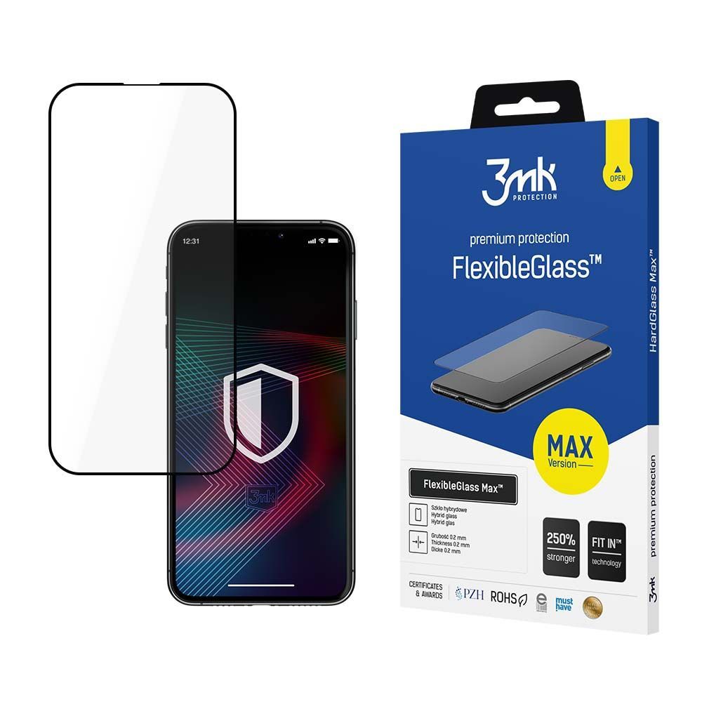 3mk FlexibleGlass Max hibrid üvegfólia 7H Fekete Apple iPhone 14