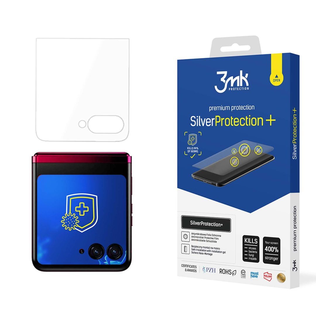 3mk SilverProtection+ antimikrobiális védőfólia Motorola Razr 50 Ultra (front)