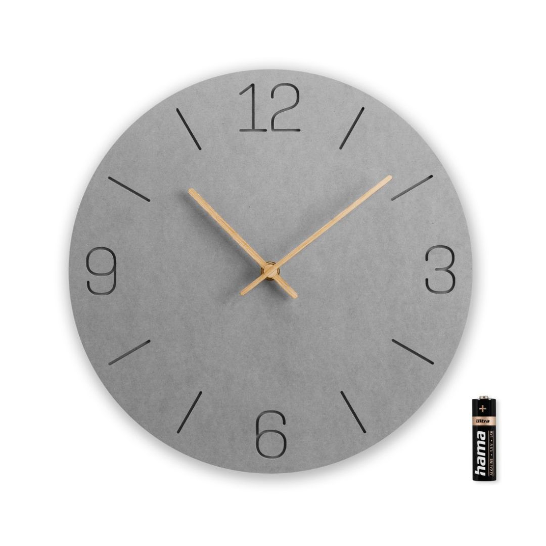 Hama Crete Wall Quartz Clock Analog Grey