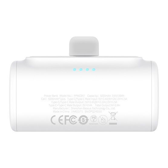 Baseus Compact 20W Type-C 5000mAh PowerBank White Baseus Compact 20W Type-C 5000mAh PowerBank White
