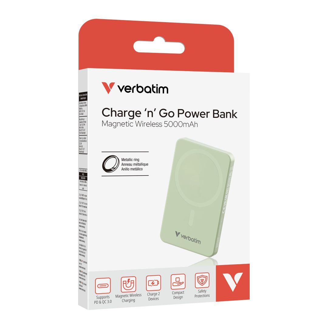 Verbatim Charge "n" Go Essentials 5000mAh PowerBank Green