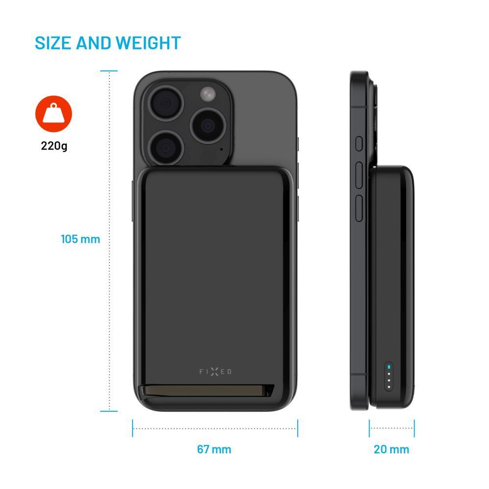 FIXED MagZen 10 Pro Qi2 standard 10000mAh PowerBank fekete