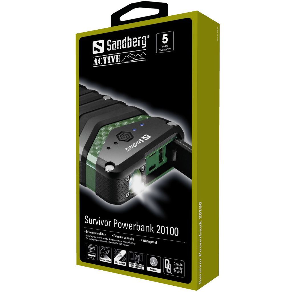 Sandberg 420-36 Survivor 20100mAh PowerBank Black Sandberg 420-36 Survivor 20100mAh PowerBank Black