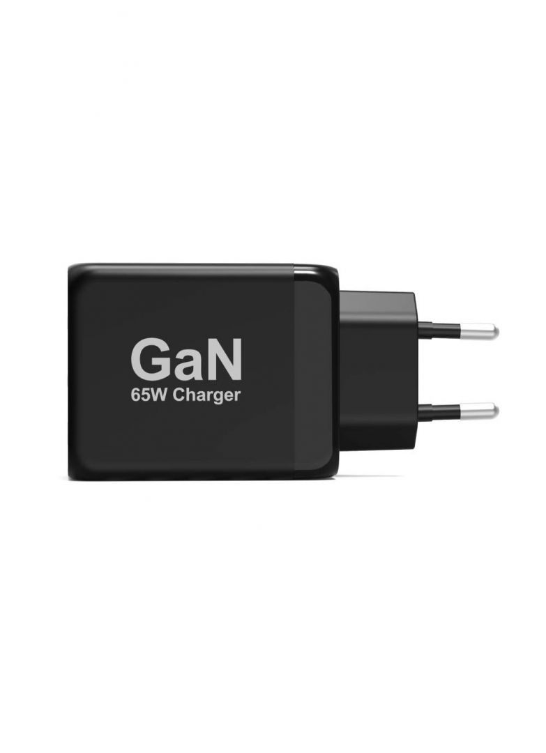 Port Designs 65W GaN Charger USB-C & USB-A Power Delivery Quick Charger Black