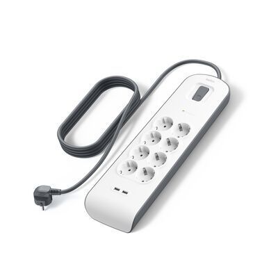 Belkin BSV804VF2M-V2 Túlfeszültségvédő Kapcsolóval 8DIN 2m White