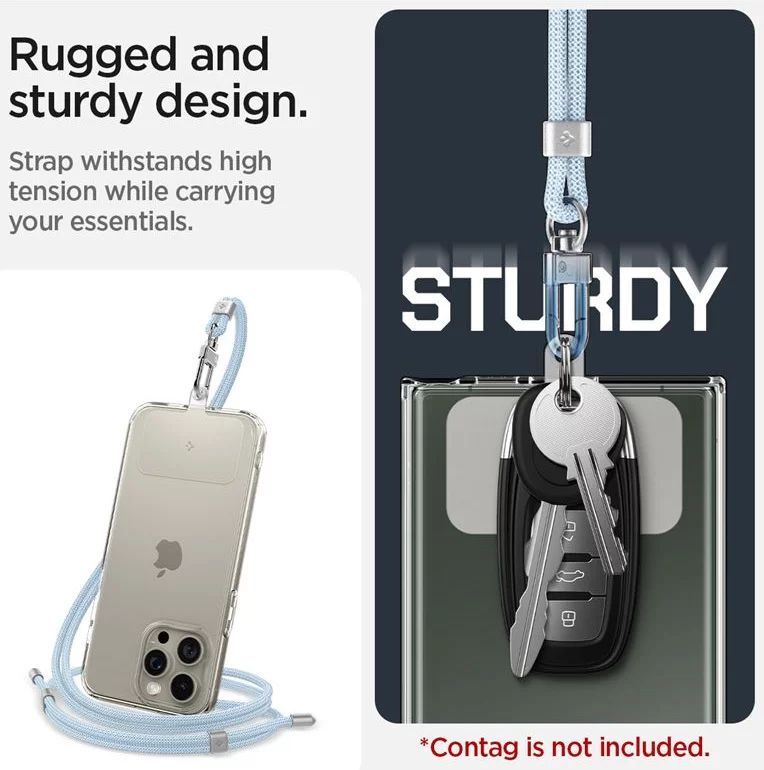 Spigen Universal Cross Body Strap 2 1 Pack Mute Blue Spigen Universal Cross Body Strap 2 1 Pack Mute Blue