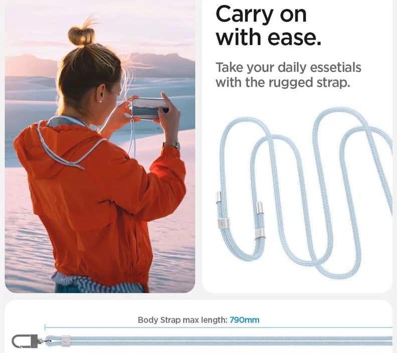 Spigen Universal Cross Body Strap 2 1 Pack Mute Blue Spigen Universal Cross Body Strap 2 1 Pack Mute Blue