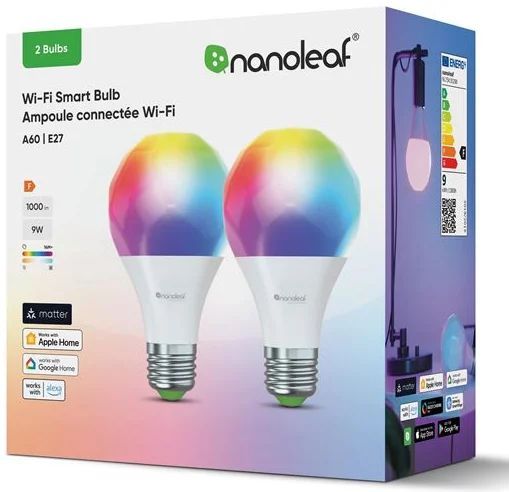 Nanoleaf Matter Wi-Fi A19 Smart E27 Bulb 2PK