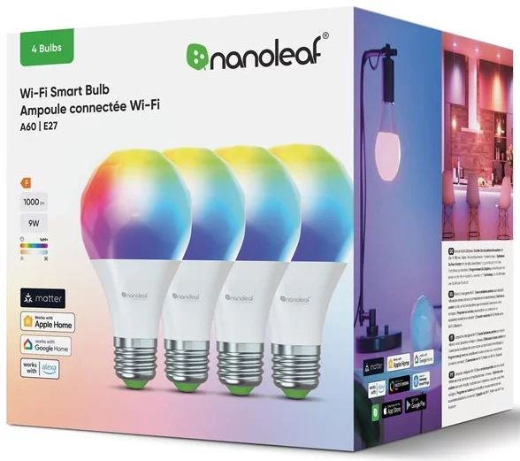 Nanoleaf Matter Wi-Fi A19 Smart E27 Bulb 4PK