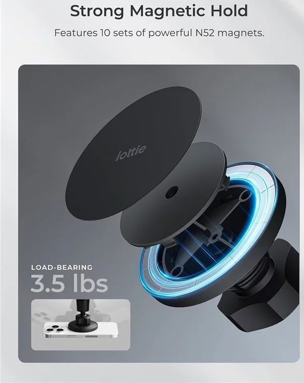 iOttie iTap 3 MagSafe Air Vent Mount with Magnetic Ring Adapter