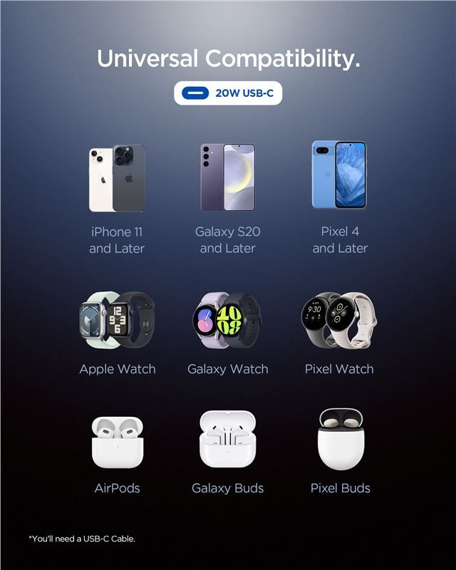 Spigen Essential 20W Wall Charger EE201EU White