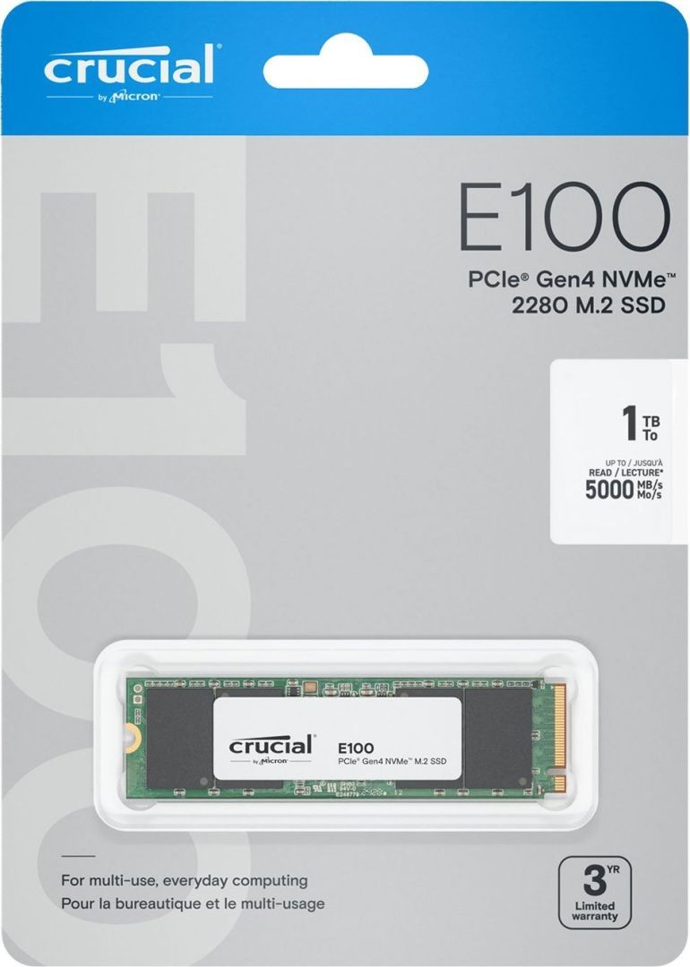 Crucial 1TB M.2 2280 NVMe E100 Crucial 1TB M.2 2280 NVMe E100