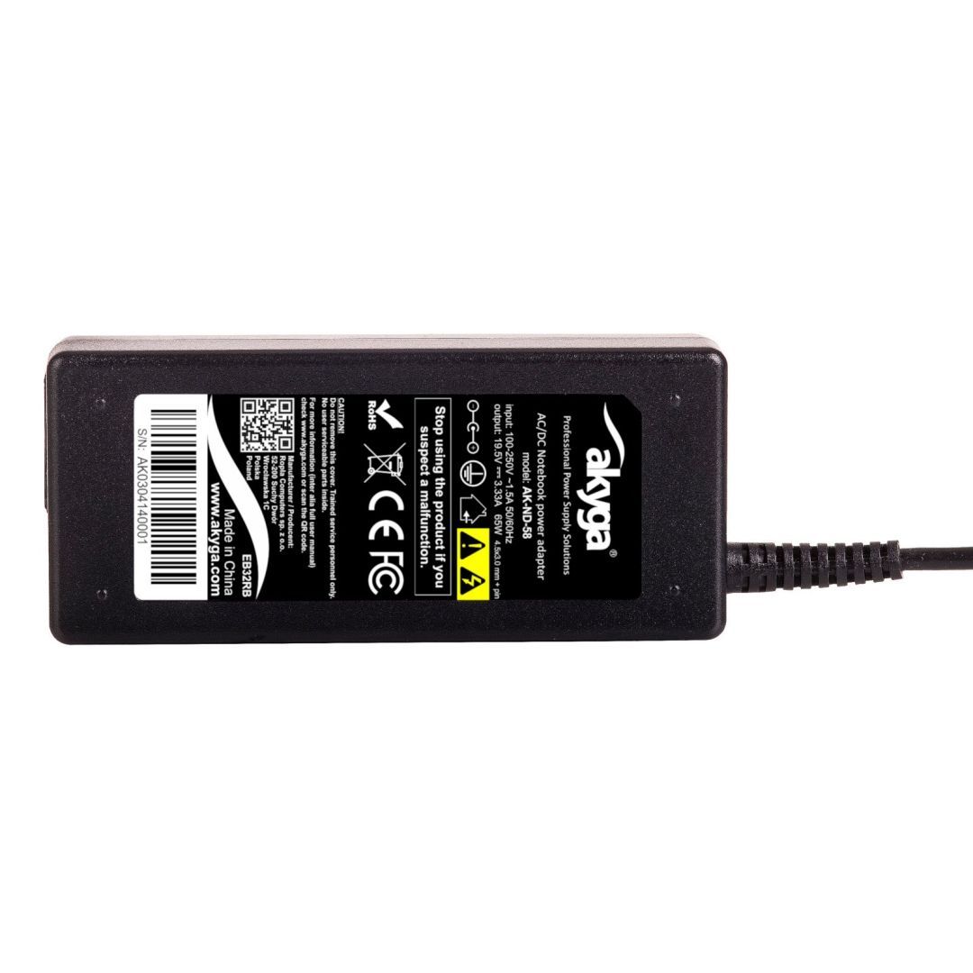 Akyga AK-ND-58 19,5V / 3,34A 65W 4,5x3mm Dell hálózati notebook töltő Akyga AK-ND-58 19,5V / 3,34A 65W 4,5x3mm Dell hálózati notebook töltő