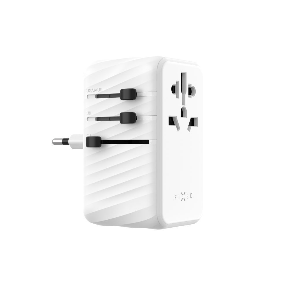 FIXED Voyager utazó adapter 3xUSB-C/1xUSB GaN 120W, fehér FIXED Voyager utazó adapter 3xUSB-C/1xUSB GaN 120W, fehér