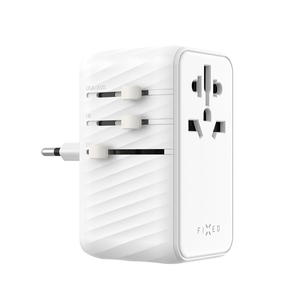 FIXED Voyager utazó adapter 4xUSB-C/1xUSB GaN 85W, fehér FIXED Voyager utazó adapter 4xUSB-C/1xUSB GaN 85W, fehér