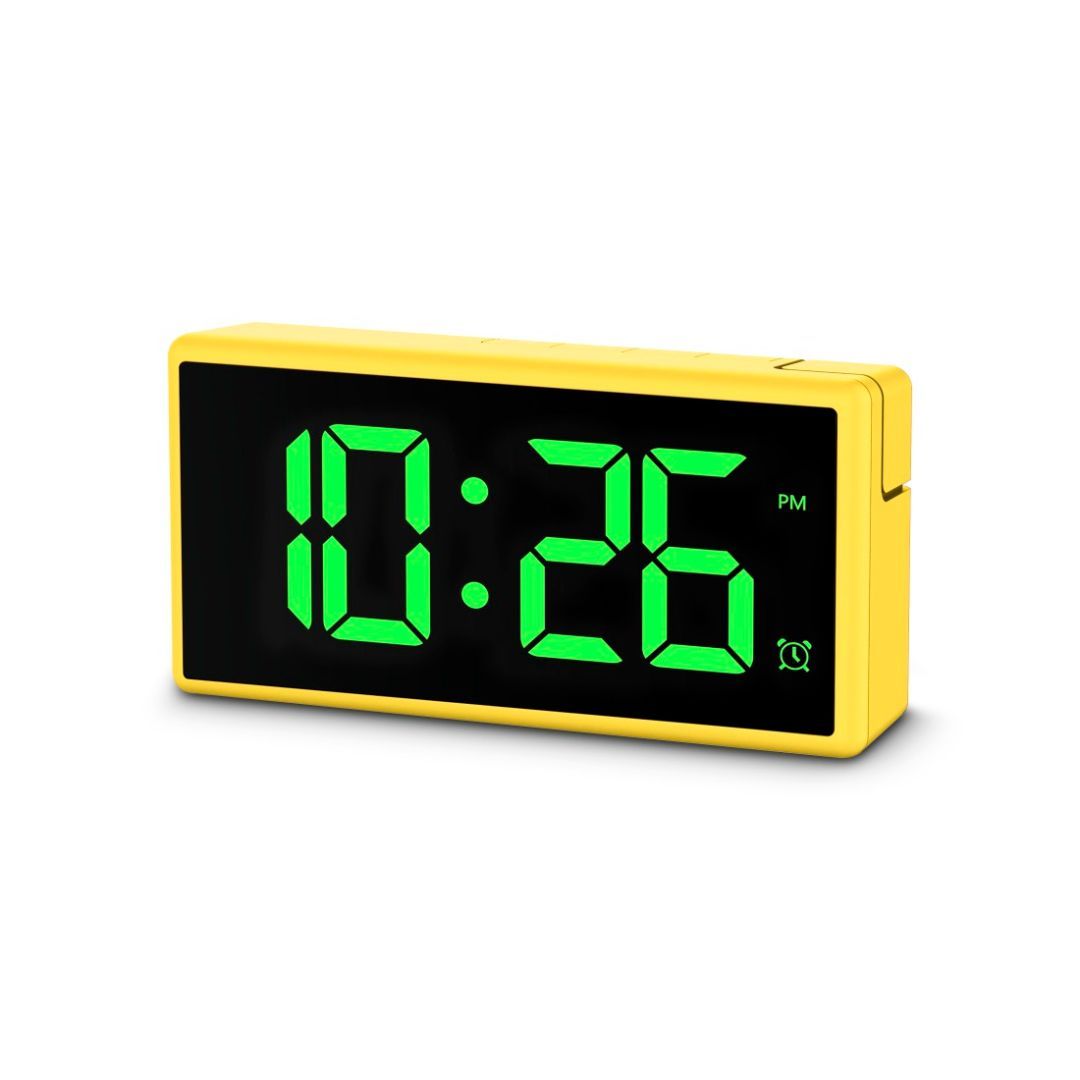 Hama Ibiza Digital Alarm Clock Multi-Colour Display with USB Charging Function Yellow