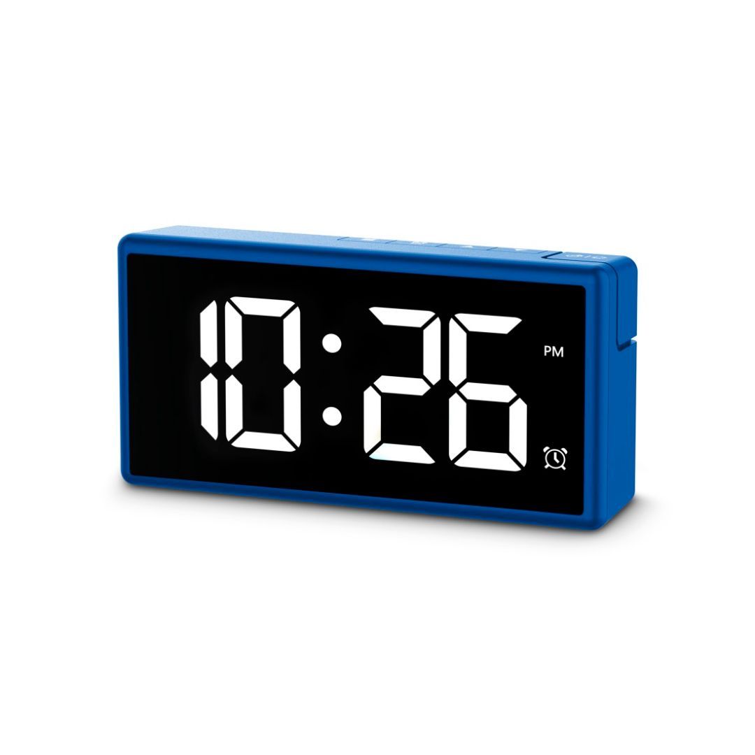 Hama Ibiza Digital Alarm Clock Multi-Colour Display with USB Charging Function Blue