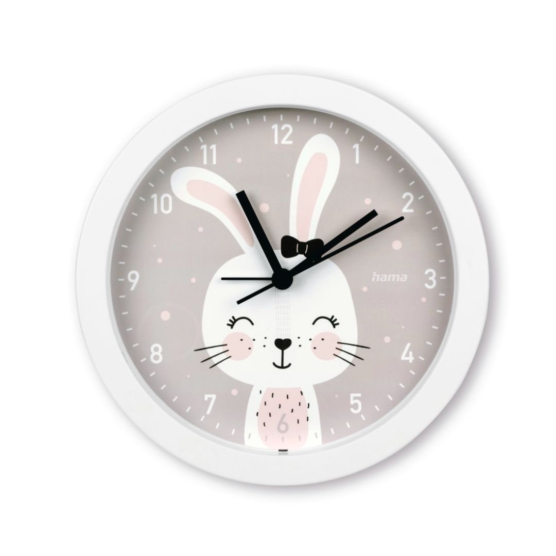 Hama Maui Children''s Clock No Ticking Desk Clock with Alarm Function White