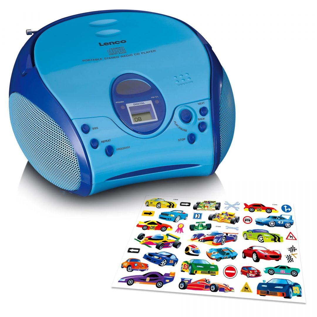 Lenco SCD-24PK Kids portable stereo FM radio with CD player Blue