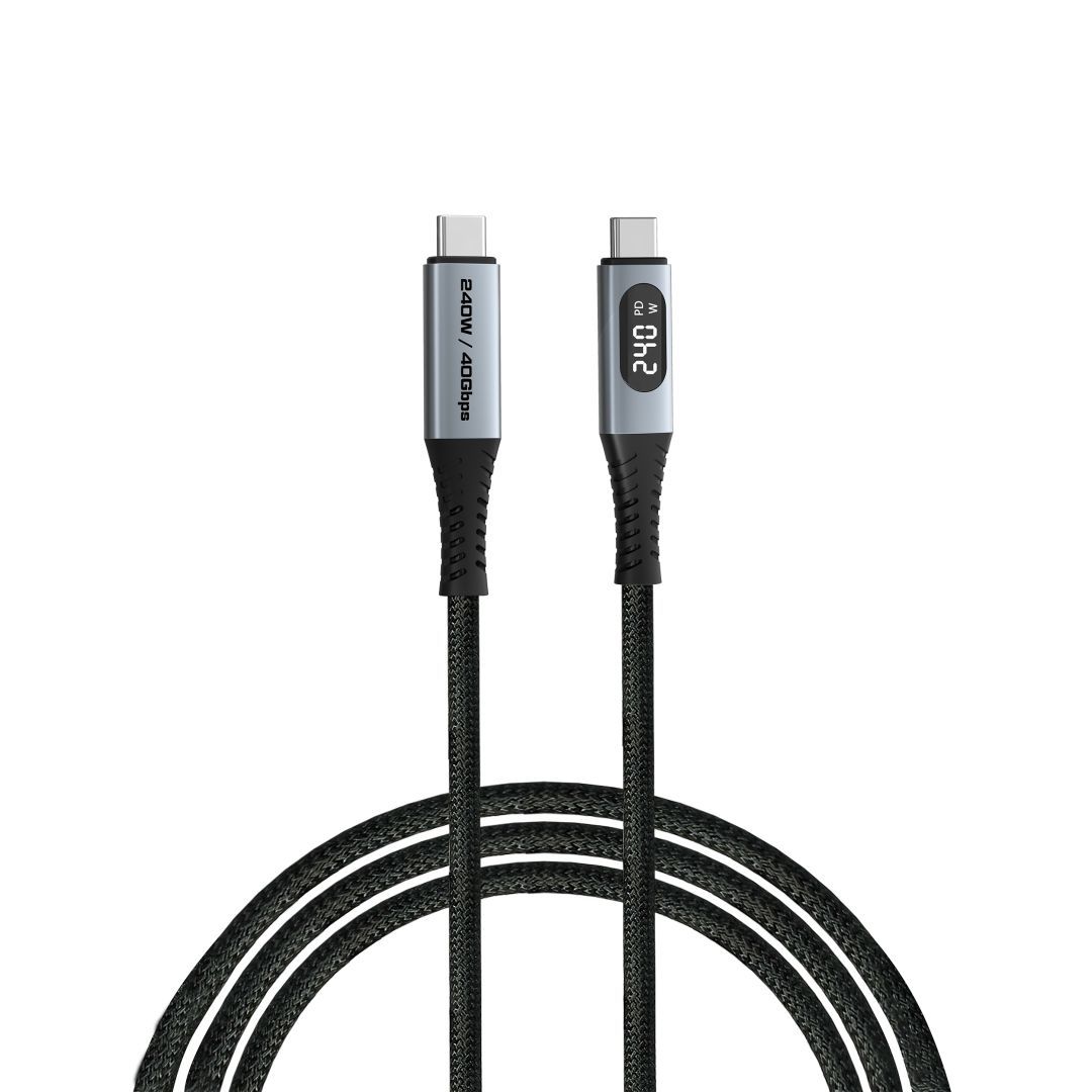 Verbatim Sync & Charge USB4 with Power Display USB-C/USB-C 240W Cable 1,2m Black Verbatim Sync & Charge USB4 with Power Display USB-C/USB-C 240W Cable 1,2m Black