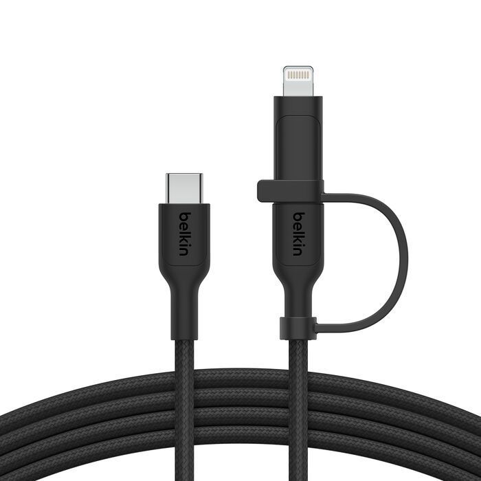 Belkin BoostCharge Pro 2-in-1 Cable with USB-C and Lightning Connector 1,5m Black