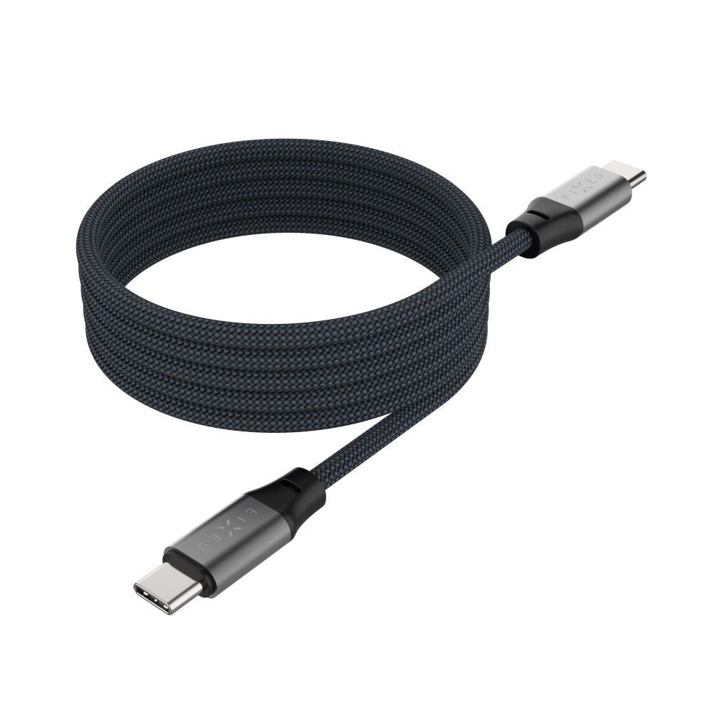 FIXED Magnetic Braided Cable USB-C/USB-C, 1,2m USB2.0 240W Gray FIXED Magnetic Braided Cable USB-C/USB-C, 1,2m USB2.0 240W Gray