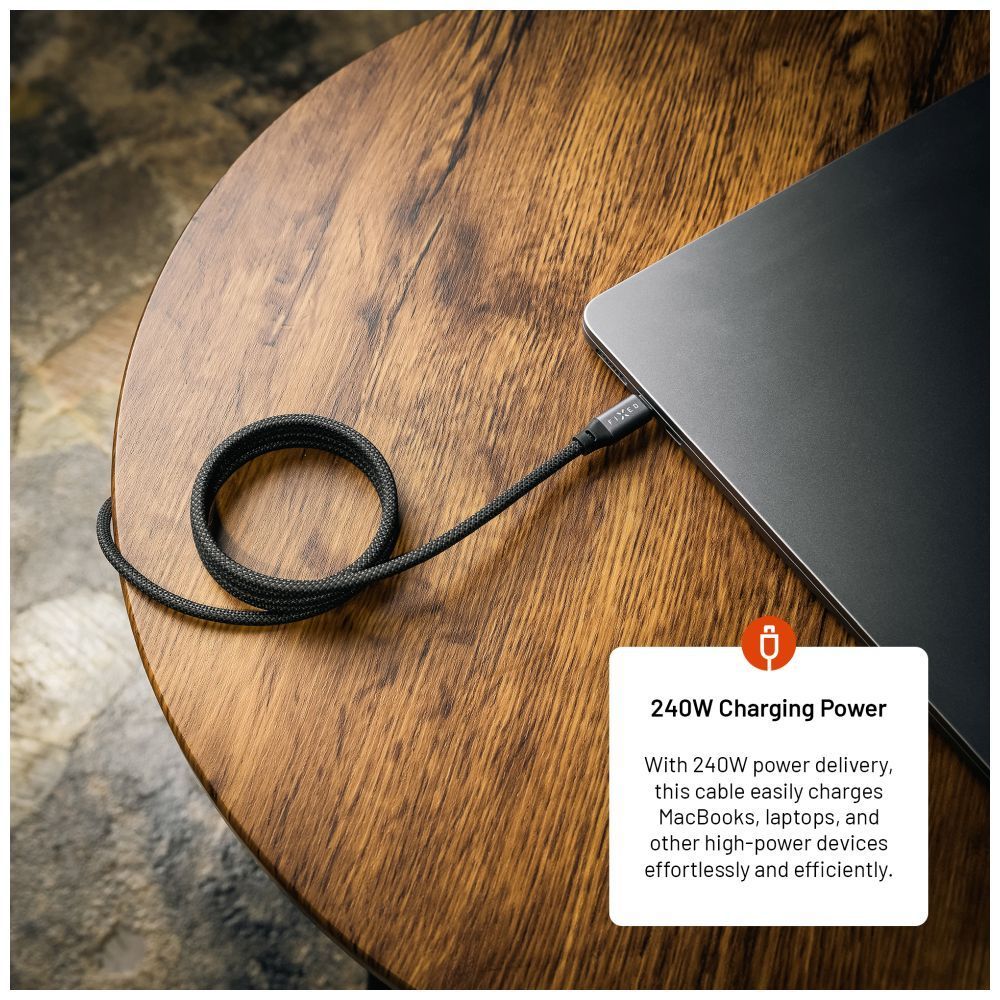 FIXED Magnetic Braided Cable USB-C/USB-C, 1,2m USB2.0 240W Gray FIXED Magnetic Braided Cable USB-C/USB-C, 1,2m USB2.0 240W Gray